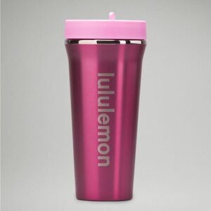 NWT Lululemon Back to Life Tumbler 24oz Dahlia Mauve Pink Silver Water Bottle